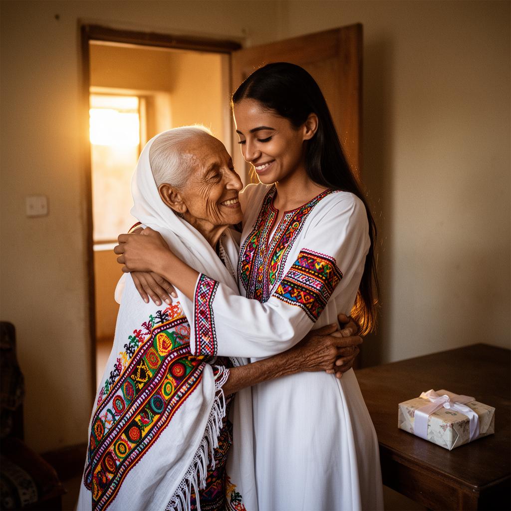 A family reunion at the doorstep, package delivered